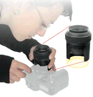 Sensor Klear Loupe - Lente per la pulizia dei sensori Reflex digitali uso applicato