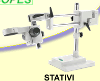 Stativi per Stereomicroscopi,Stereoscopici, Industriali, Microscopi e Microscopi Digitali USB